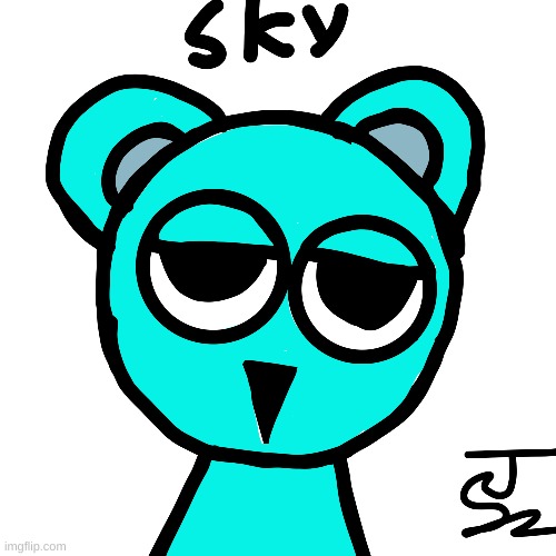 sky fanart | image tagged in sprunki,sky,blue,cute | made w/ Imgflip meme maker