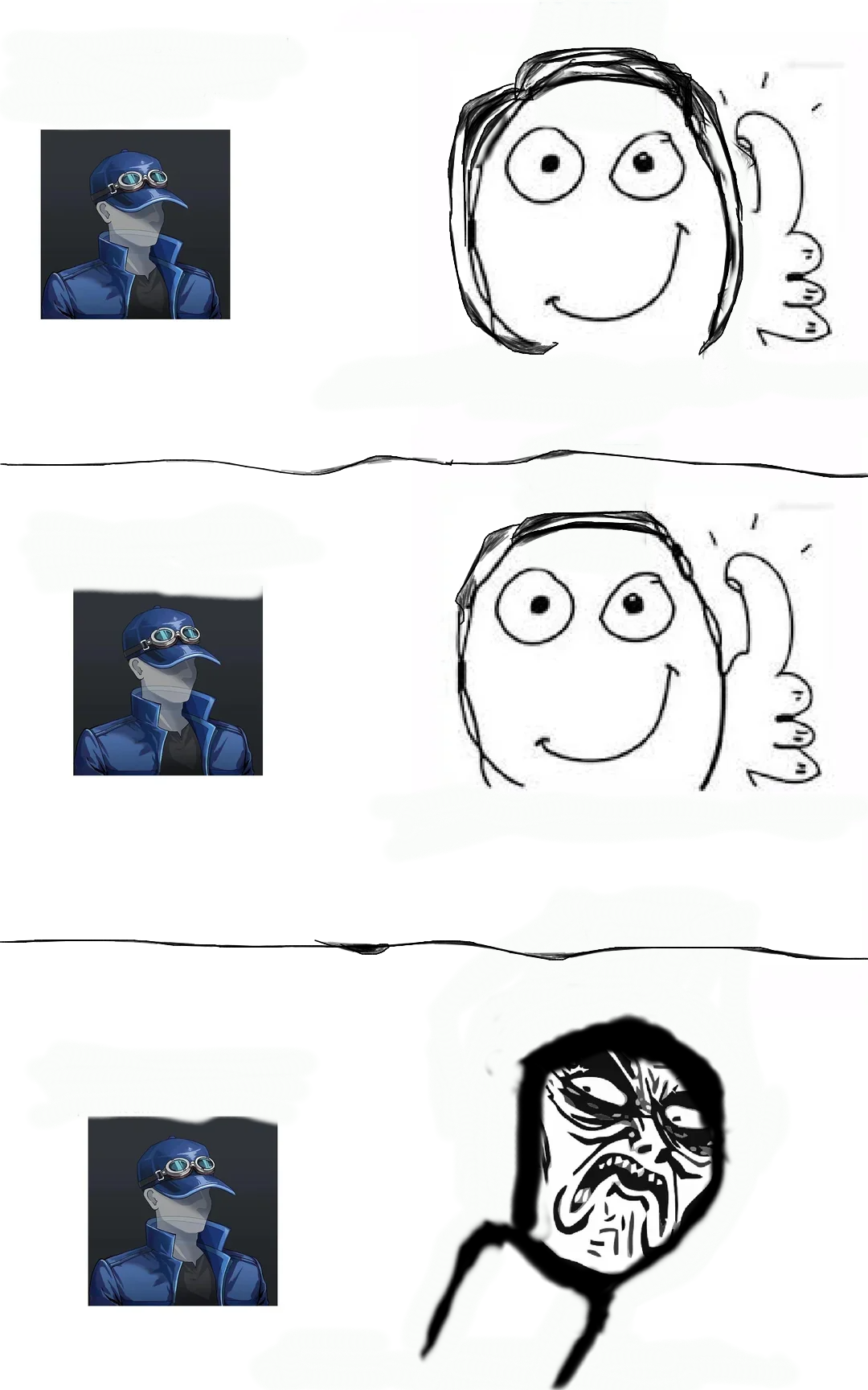 2 toxic players then one "toxic" (normal) player Blank Meme Template