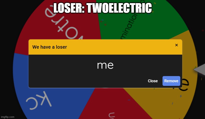 LOSER: TWOELECTRIC | made w/ Imgflip meme maker