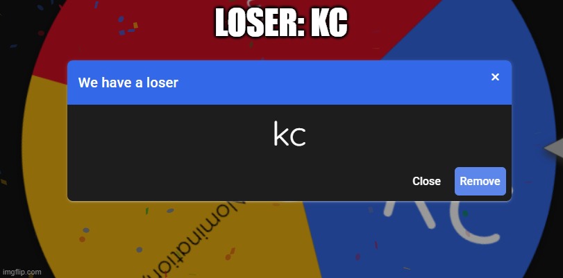 LOSER: KC | made w/ Imgflip meme maker