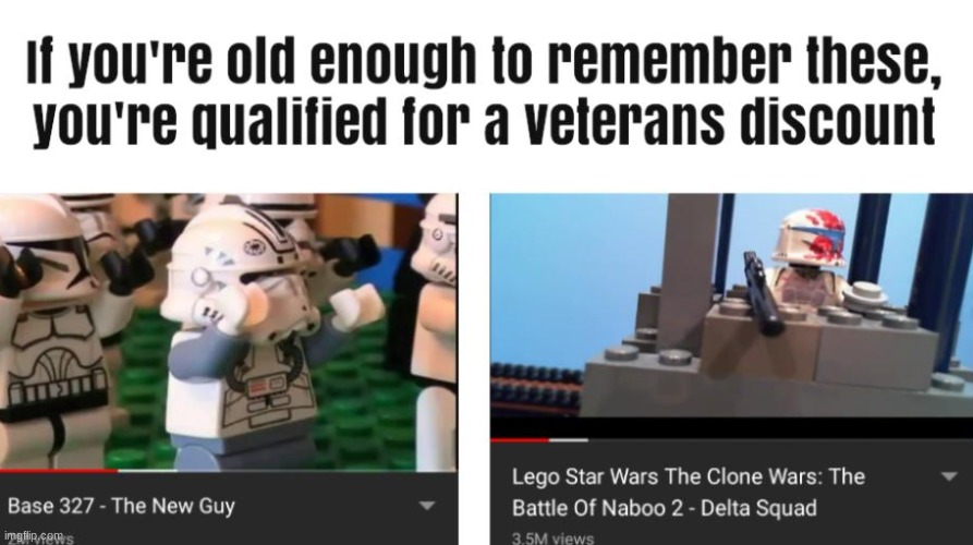 Base 327 meme | image tagged in memes,legos,lego star wars,youtube,veterans,star wars | made w/ Imgflip meme maker