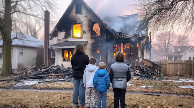 house fire family Blank Meme Template