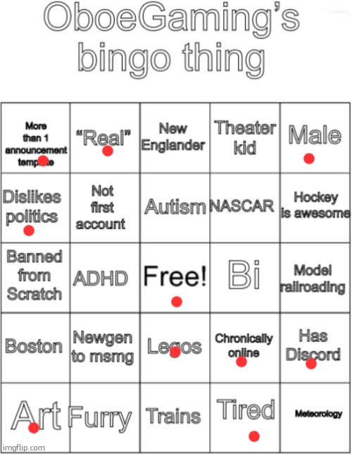 OboeGaming bingo thing V1 | image tagged in oboegaming bingo thing v1 | made w/ Imgflip meme maker