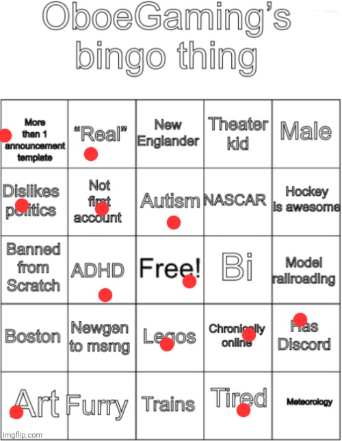 OboeGaming bingo thing V1 | image tagged in oboegaming bingo thing v1 | made w/ Imgflip meme maker