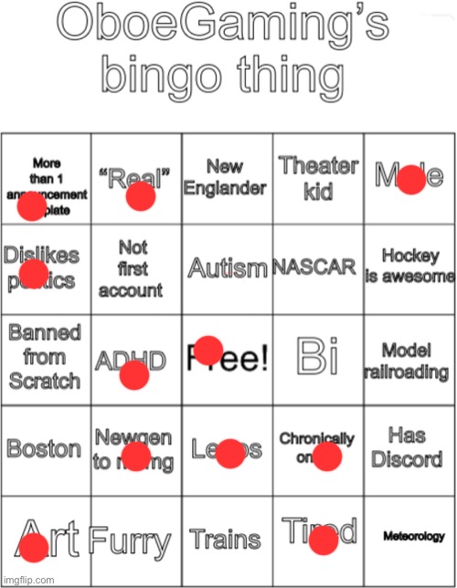 OboeGaming bingo thing V1 | image tagged in oboegaming bingo thing v1 | made w/ Imgflip meme maker