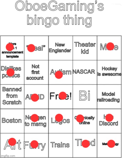 OboeGaming bingo thing V1 | image tagged in oboegaming bingo thing v1 | made w/ Imgflip meme maker
