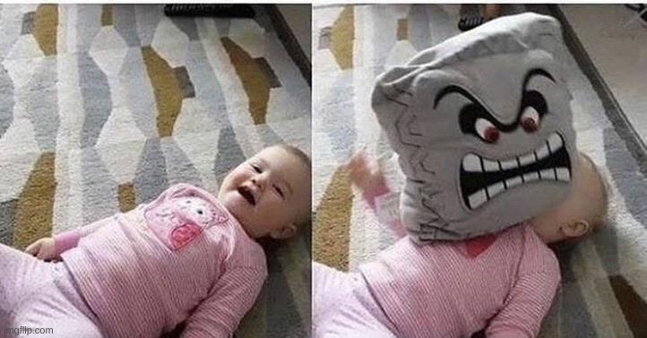 Thwomp too Baby | image tagged in thwomp too baby | made w/ Imgflip meme maker