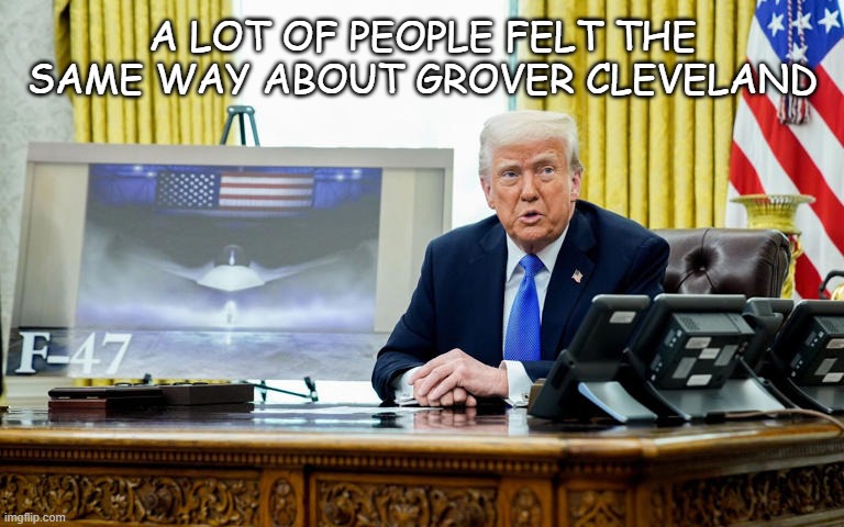 "When your ego is making the decisions" *OR* "Y'all see it, right?" | A LOT OF PEOPLE FELT THE SAME WAY ABOUT GROVER CLEVELAND | image tagged in lol,ego,donald trump is an idiot | made w/ Imgflip meme maker