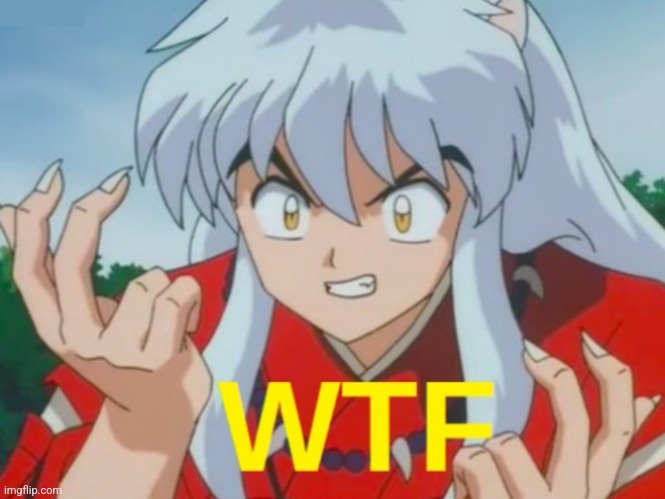 Inuyasha WTF | image tagged in inuyasha wtf | made w/ Imgflip meme maker