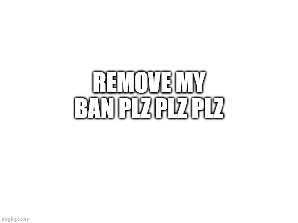 plz do it | REMOVE MY BAN PLZ PLZ PLZ | made w/ Imgflip meme maker