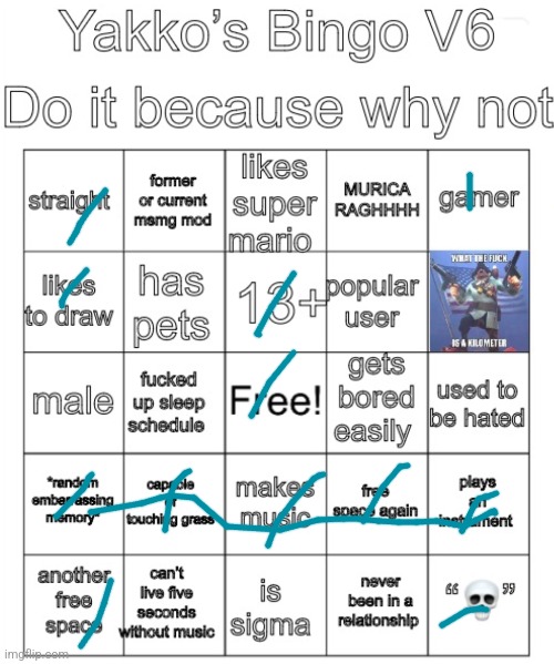 Yakko’s Bingo V6 | image tagged in yakko s bingo v6 | made w/ Imgflip meme maker