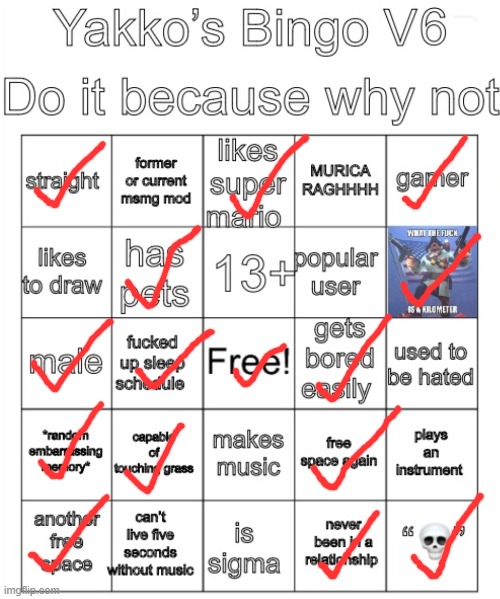 Yakko’s Bingo V6 | image tagged in yakko s bingo v6 | made w/ Imgflip meme maker