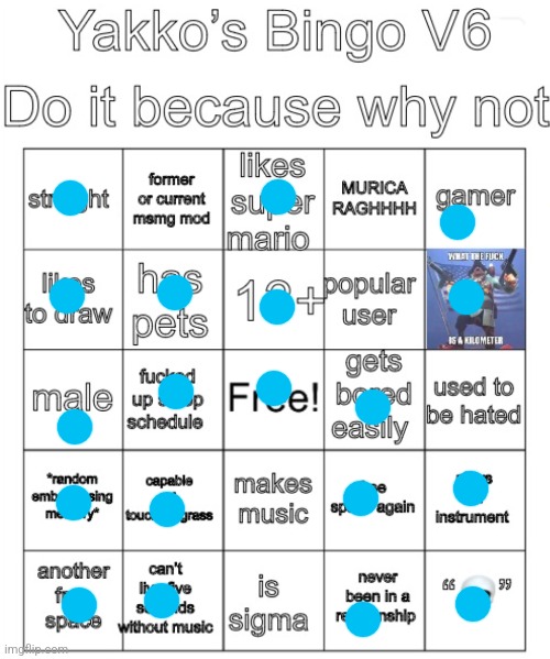 Yakko’s Bingo V6 | image tagged in yakko s bingo v6 | made w/ Imgflip meme maker