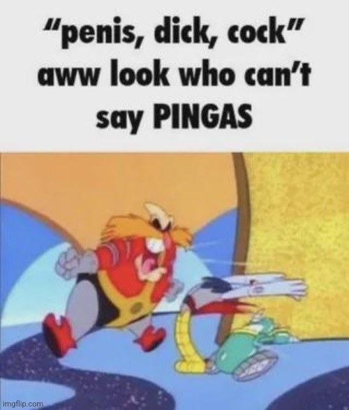 aww look who can't say PINGAS | image tagged in pingas,aosth,memes,funny,ytp,dude stop reading the tags | made w/ Imgflip meme maker