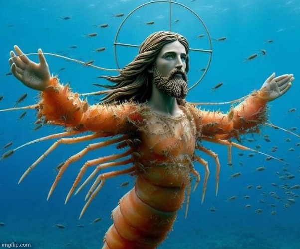 AI shrimp Jesus | image tagged in ai shrimp jesus | made w/ Imgflip meme maker