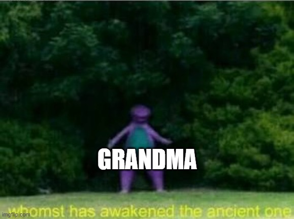 Whomst has awakened the ancient one | GRANDMA | image tagged in whomst has awakened the ancient one | made w/ Imgflip meme maker