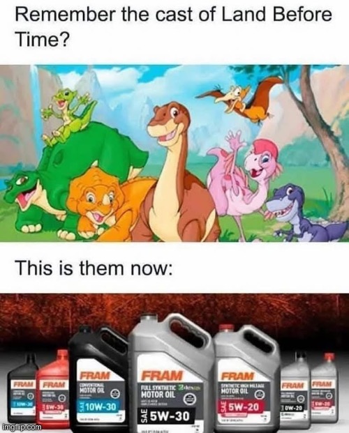 The Land Before Time | image tagged in dinosaurs,time,then and now | made w/ Imgflip meme maker