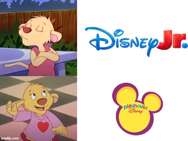 Judy hates Disney Jr. and likes Playhouse Disney | image tagged in memes | made w/ Imgflip meme maker