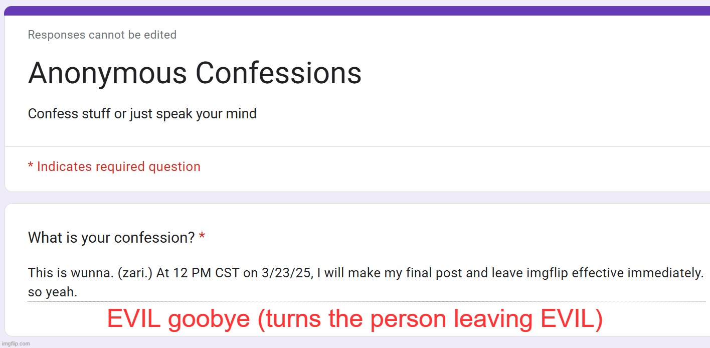 EVIL goobye (turns the person leaving EVIL) | made w/ Imgflip meme maker