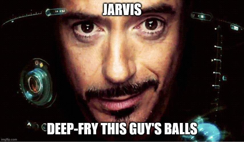 do it | JARVIS; DEEP-FRY THIS GUY'S BALLS | image tagged in jarvis | made w/ Imgflip meme maker