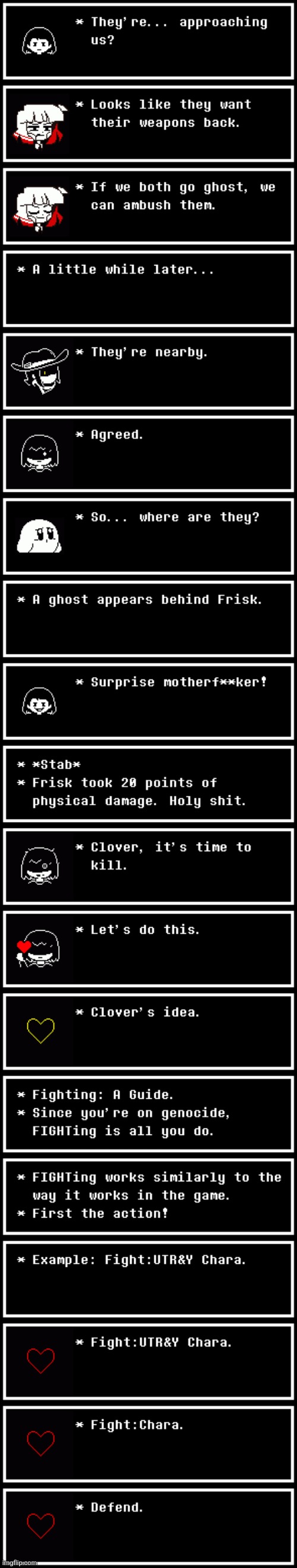 WARNING: Frisk is nearing critical condition! | image tagged in grouptale but pain,chara,chara generations,undertale,boss fight | made w/ Imgflip meme maker