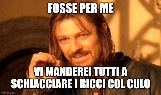 One Does Not Simply | FOSSE PER ME; VI MANDEREI TUTTI A SCHIACCIARE I RICCI COL CULO | image tagged in memes,one does not simply | made w/ Imgflip meme maker