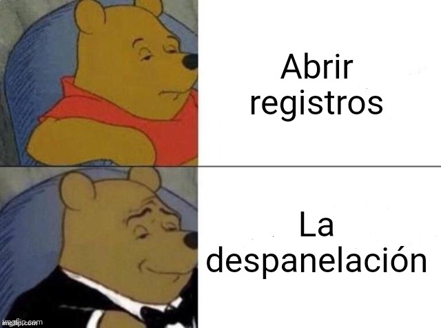 La despanelación | Abrir registros; La despanelación | image tagged in classy pooh bear,tma,aircraftmaintenance,aircraft,ib | made w/ Imgflip meme maker