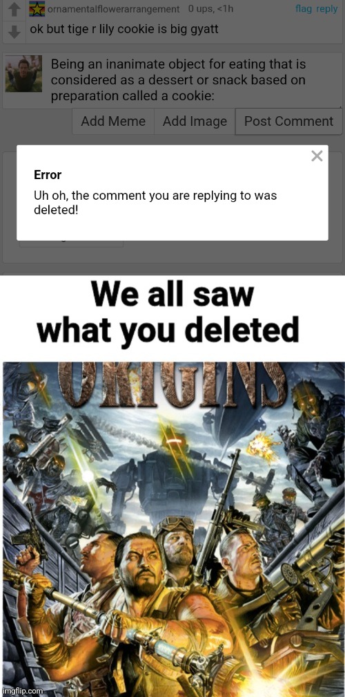 image tagged in we all saw what you deleted | made w/ Imgflip meme maker