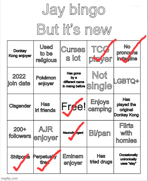 the shit | image tagged in jay new bingo | made w/ Imgflip meme maker