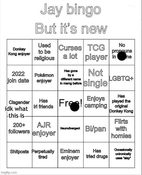 Jay new bingo | idk what this is | image tagged in jay new bingo | made w/ Imgflip meme maker