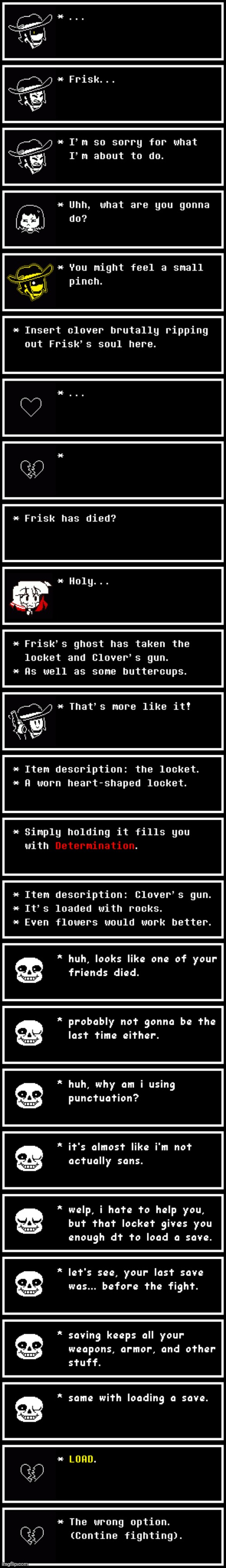 Welcome to genocide, it only goes downhill from here! | image tagged in clover,chara,grouptale but pain,undertale | made w/ Imgflip meme maker