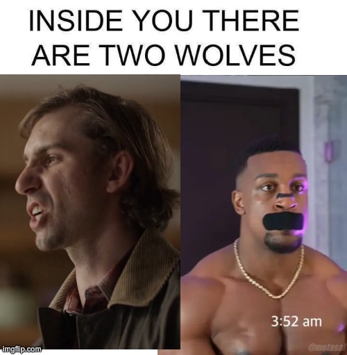 2 wolves | @metasal | image tagged in inside you there are two wolves | made w/ Imgflip meme maker