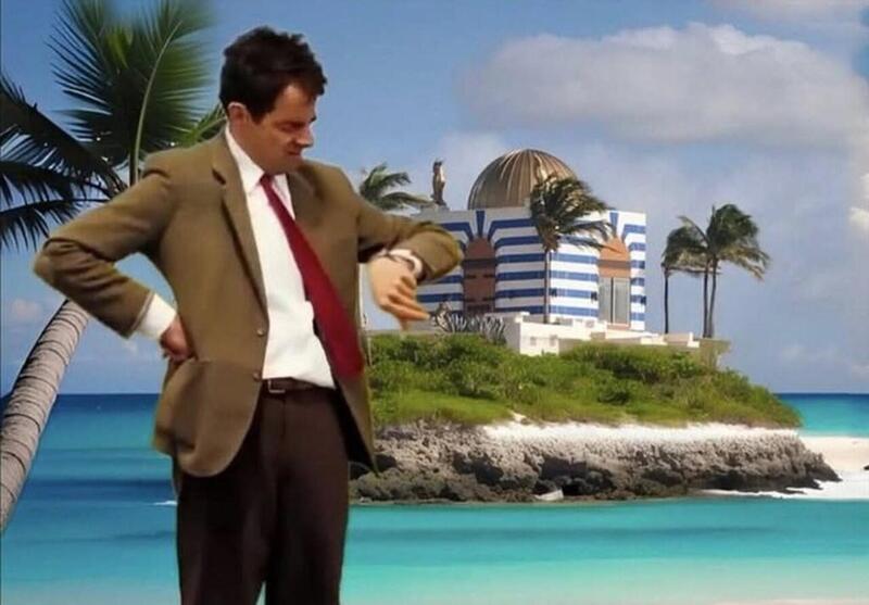 Mr Bean on Epstein Island Blank Meme Template