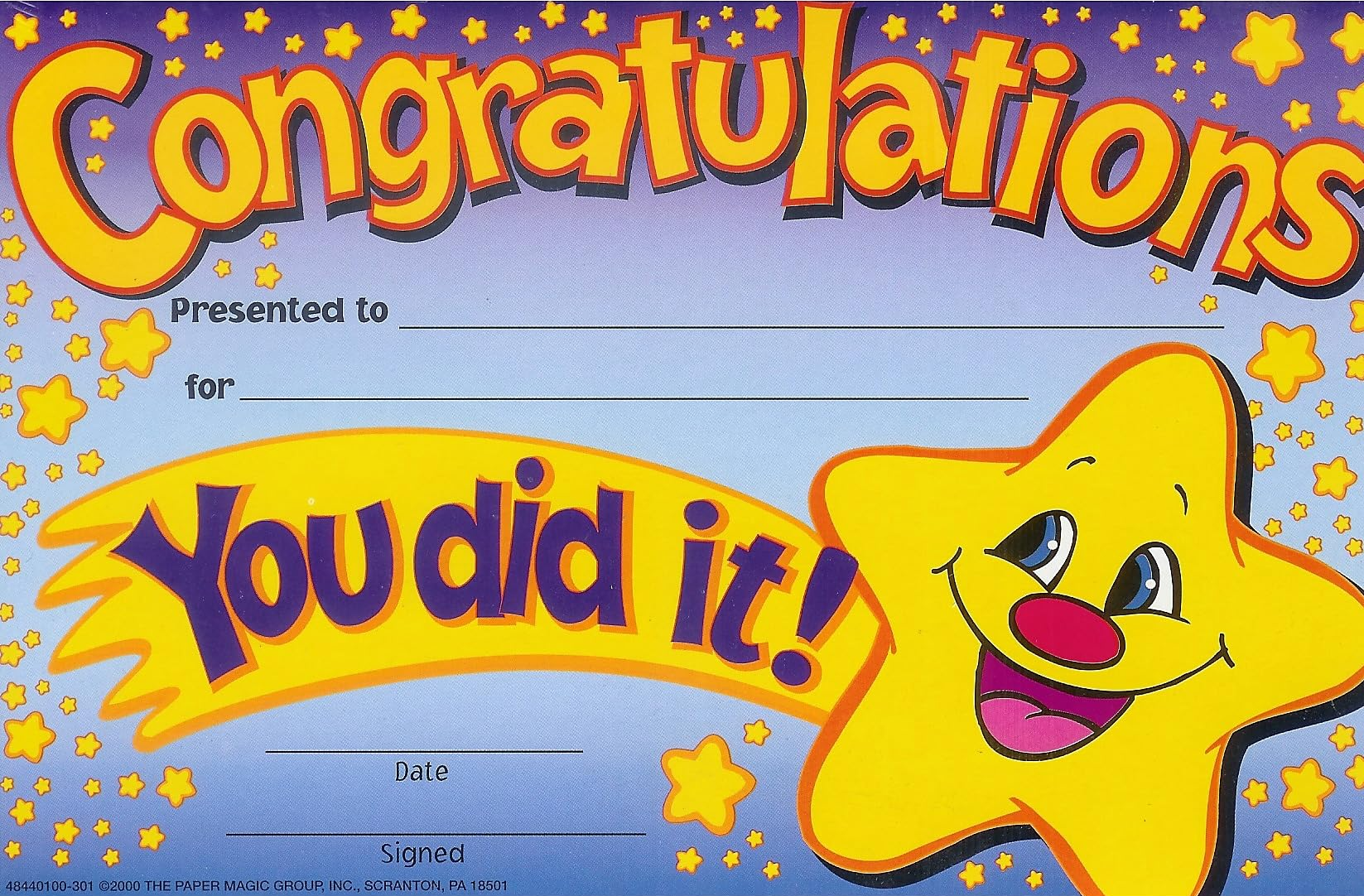 Congratulations certificate Blank Meme Template