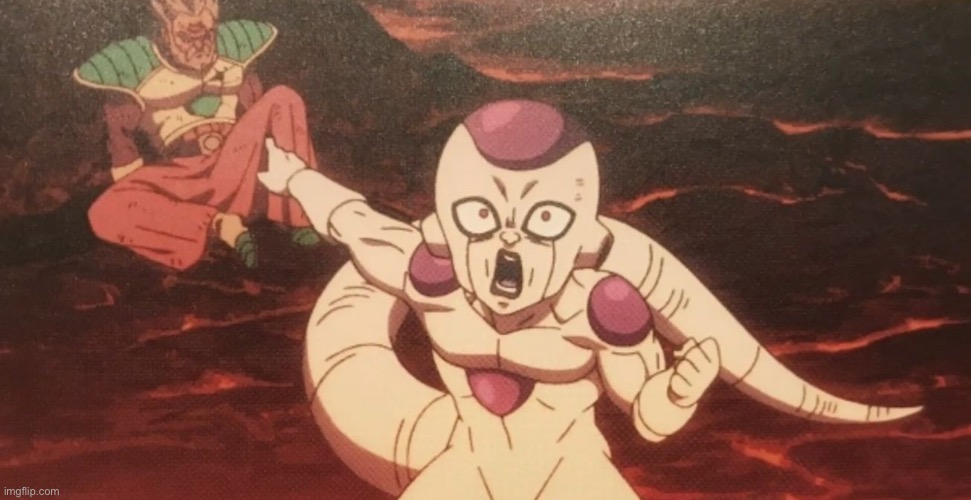 Frieza pointing at Paragus | image tagged in frieza pointing at paragus | made w/ Imgflip meme maker