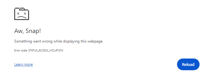 chrome crashes Blank Meme Template