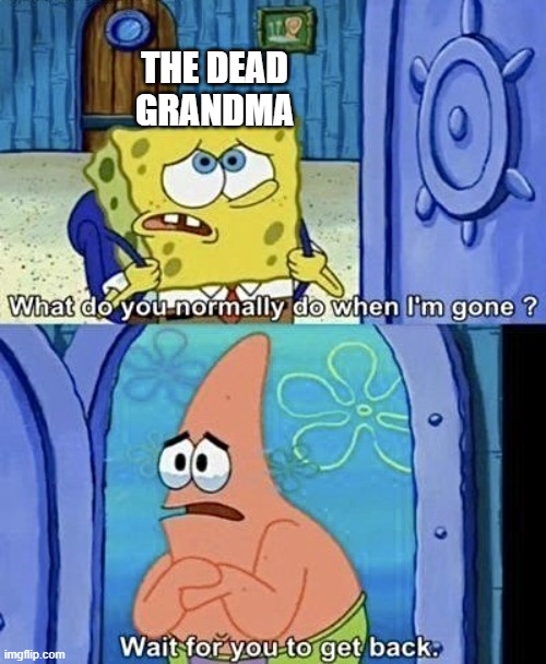 Wait for you to come back | THE DEAD GRANDMA | image tagged in wait for you to come back | made w/ Imgflip meme maker