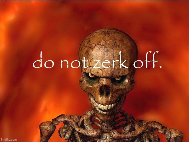 Do not zerk off | image tagged in do not zerk off | made w/ Imgflip meme maker