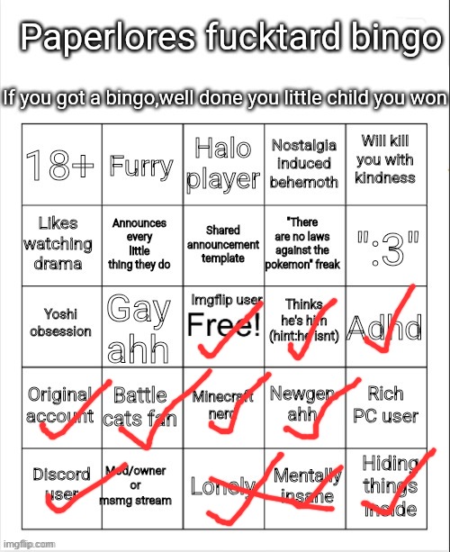 give me mod so i can finish this | image tagged in vaporeons fucktard bingo | made w/ Imgflip meme maker