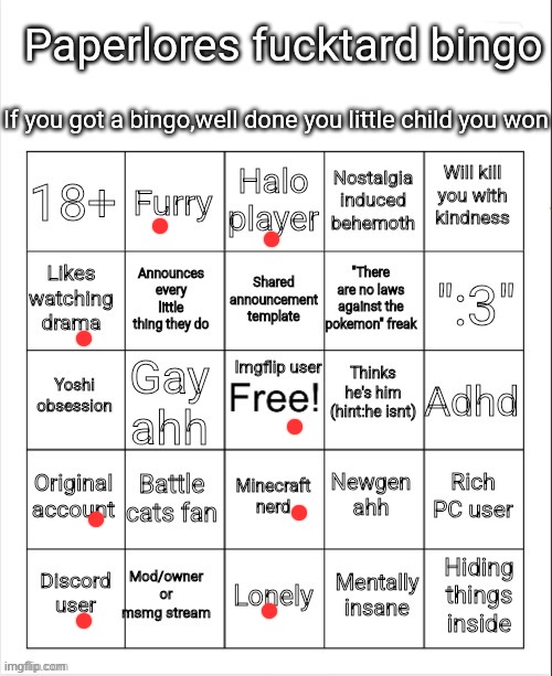 Vaporeons fucktard bingo | image tagged in vaporeons fucktard bingo | made w/ Imgflip meme maker