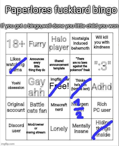 Vaporeons fucktard bingo | image tagged in vaporeons fucktard bingo | made w/ Imgflip meme maker