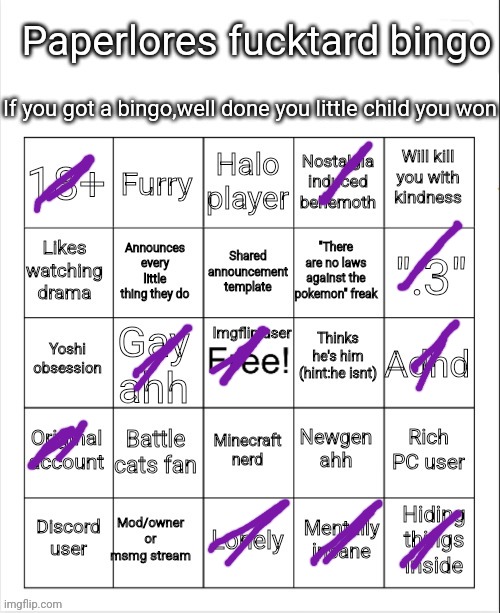 Vaporeons fucktard bingo | image tagged in vaporeons fucktard bingo | made w/ Imgflip meme maker
