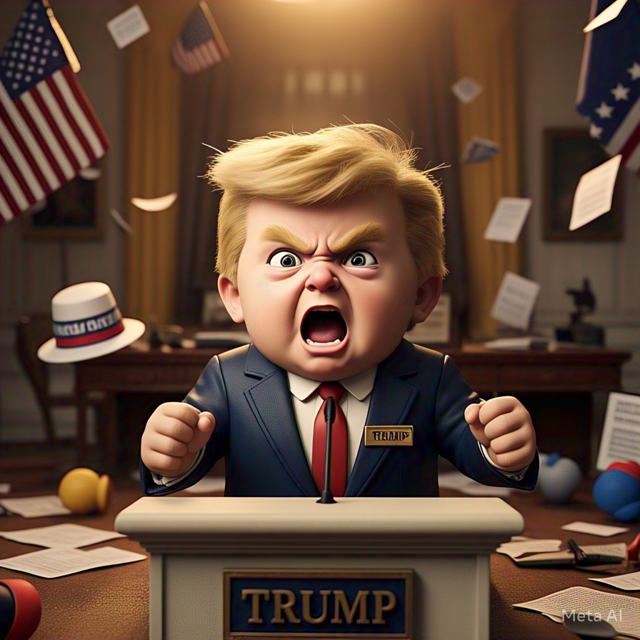 Angry baby Trump Blank Meme Template