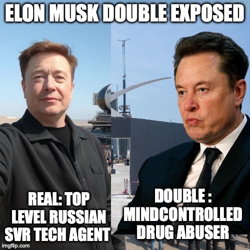 ELON MUSK DOUBLE EXPOSED | image tagged in ghost,elon musk,double,russia,crime,spy | made w/ Imgflip meme maker