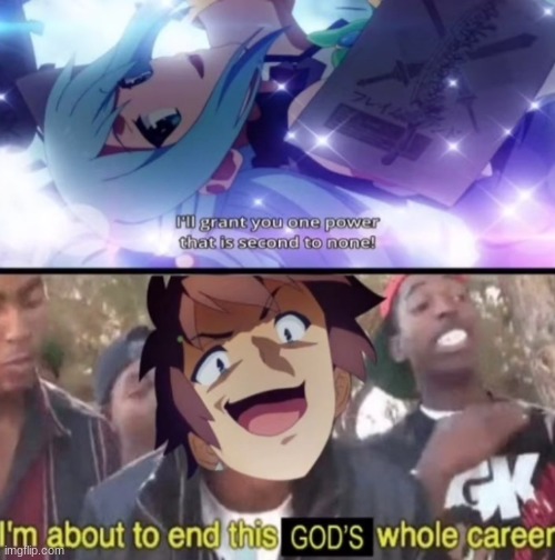 image tagged in konosuba,kazuma,aqua | made w/ Imgflip meme maker