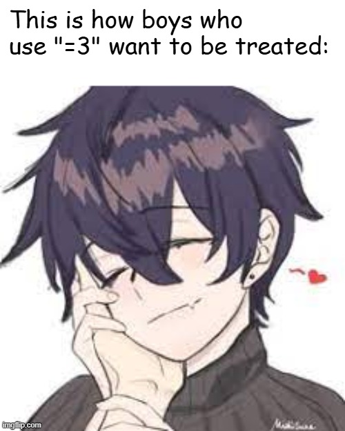 This is how boys who use "=3" want to be treated: | made w/ Imgflip meme maker