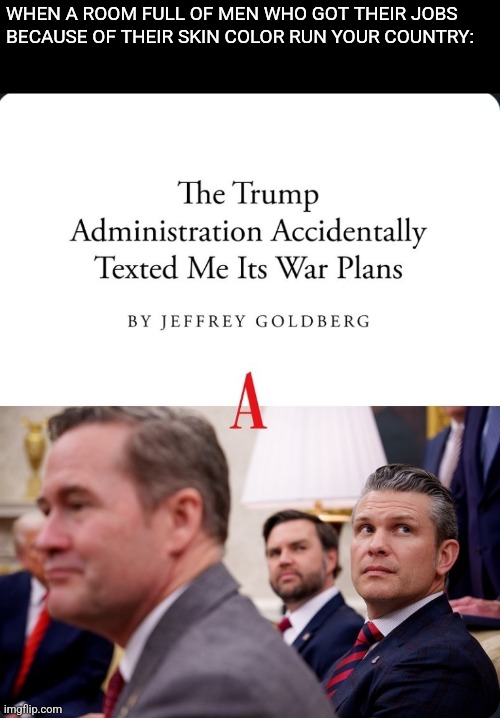 Clearly these people aren't fit for leadership roles | WHEN A ROOM FULL OF MEN WHO GOT THEIR JOBS BECAUSE OF THEIR SKIN COLOR RUN YOUR COUNTRY: | image tagged in scumbag republicans,terrorists,conservative hypocrisy,trailer trash,jeffrey epstein | made w/ Imgflip meme maker