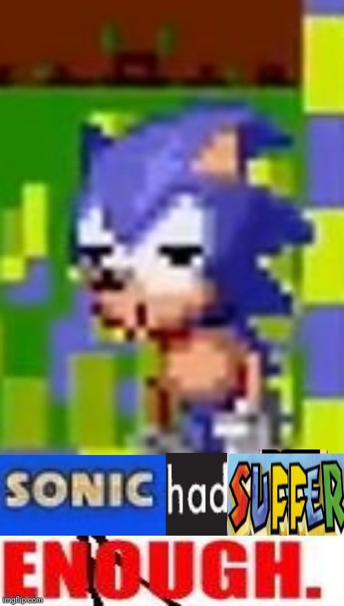 Sonic had suffer enonugh | image tagged in sonic had suffer enonugh | made w/ Imgflip meme maker