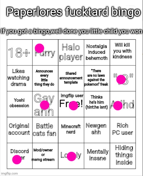 Vaporeons fucktard bingo | image tagged in vaporeons fucktard bingo | made w/ Imgflip meme maker