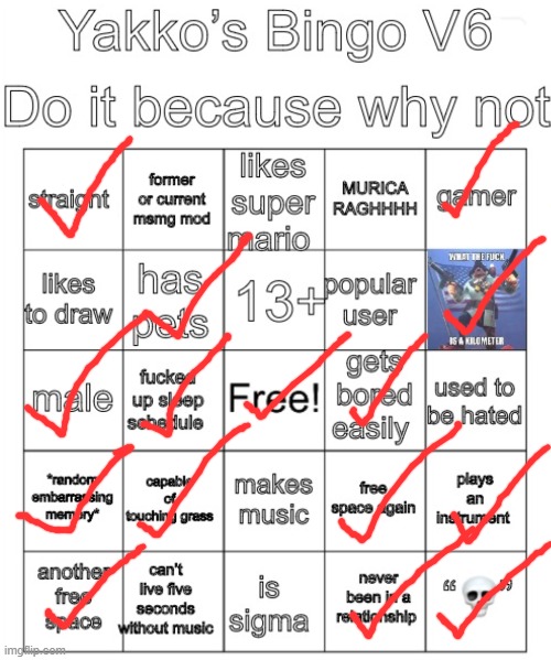 Yakko’s Bingo V6 | image tagged in yakko s bingo v6 | made w/ Imgflip meme maker